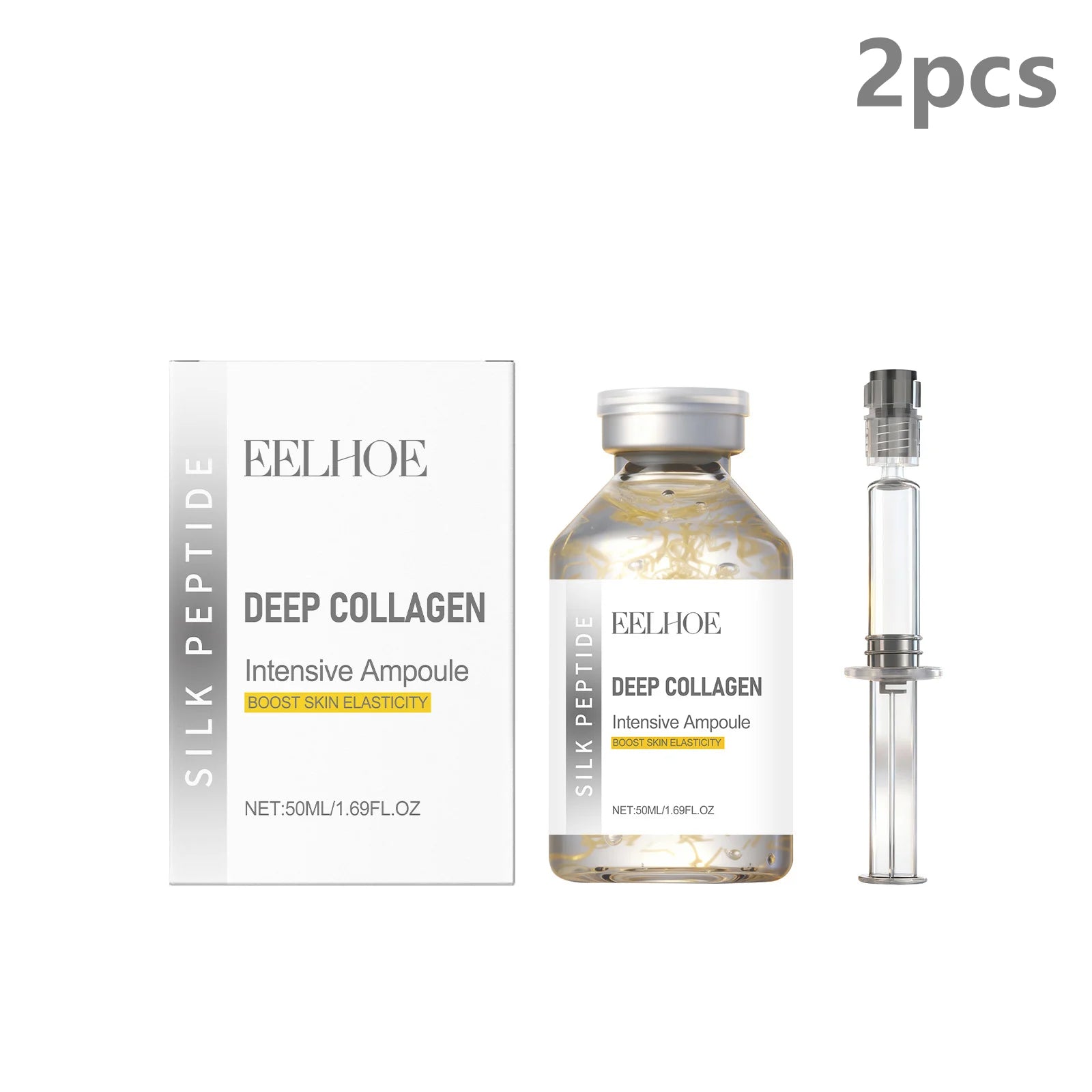 Deep Collagen Silk Peptide Intensive Lifting Ampoule Tighten Skin Elasticity Enhanced Reduce Fine Lines and Wrinkles Face Serum