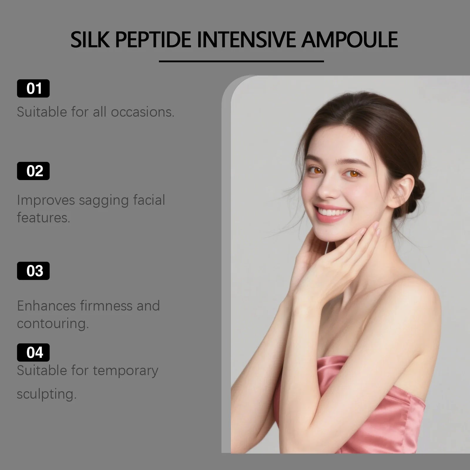 Deep Collagen Silk Peptide Intensive Lifting Ampoule Tighten Skin Elasticity Enhanced Reduce Fine Lines and Wrinkles Face Serum