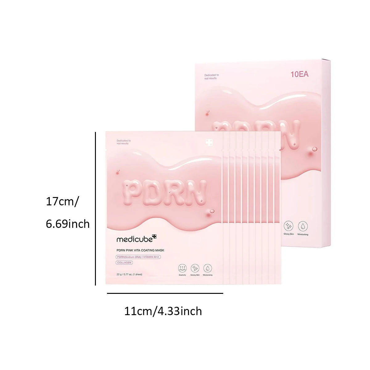 medicube Salmon DNA PDRN Pink Vita Coating Sheet Mask 10ea,Basic Moisture,Hydrogel Sheet Technology,K-Beauty,Korean Makeup