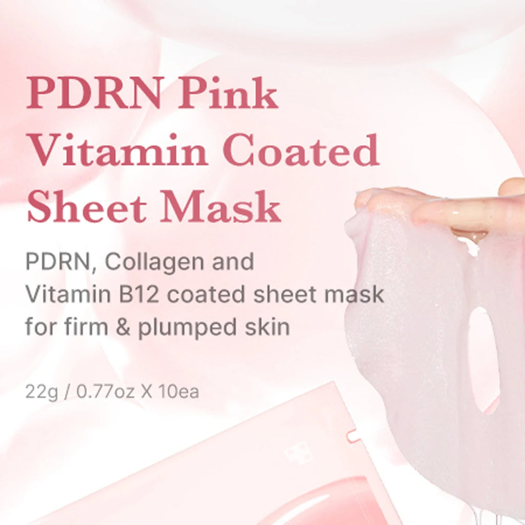 medicube Salmon DNA PDRN Pink Vita Coating Sheet Mask 10ea,Basic Moisture,Hydrogel Sheet Technology,K-Beauty,Korean Makeup