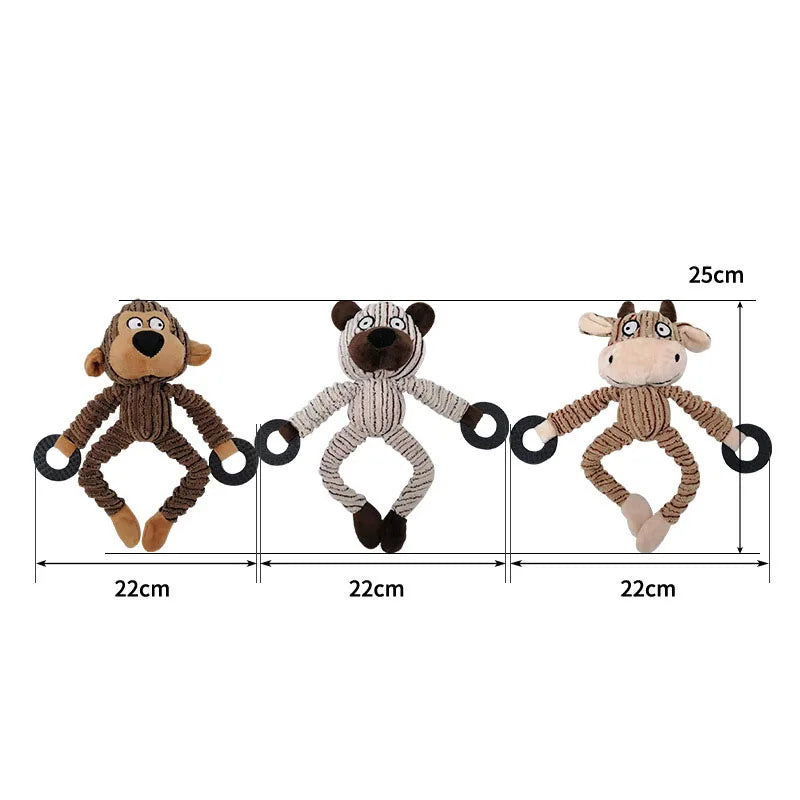 Donkey Dog Toys for Large Dogs Plush Stuffed Dog Toys for Aggressive Chewers Stuffed Dog Toys Durable Squeaky Puppy Chew Toys