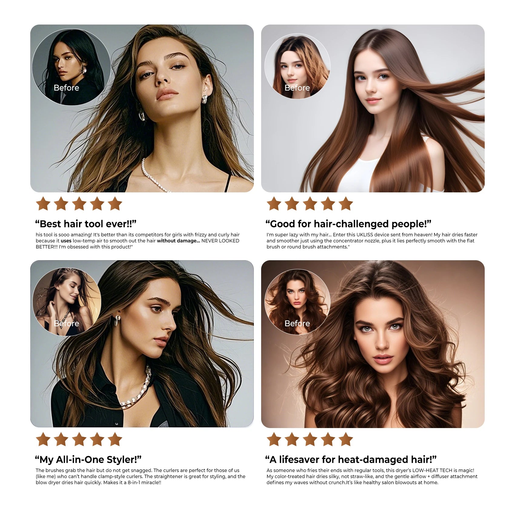 Hair Dryer 8 in 1 Hair Styler Tools Complete Set Salon Brushless Motor 110000rpm Professional Blower Dryerr With Comb