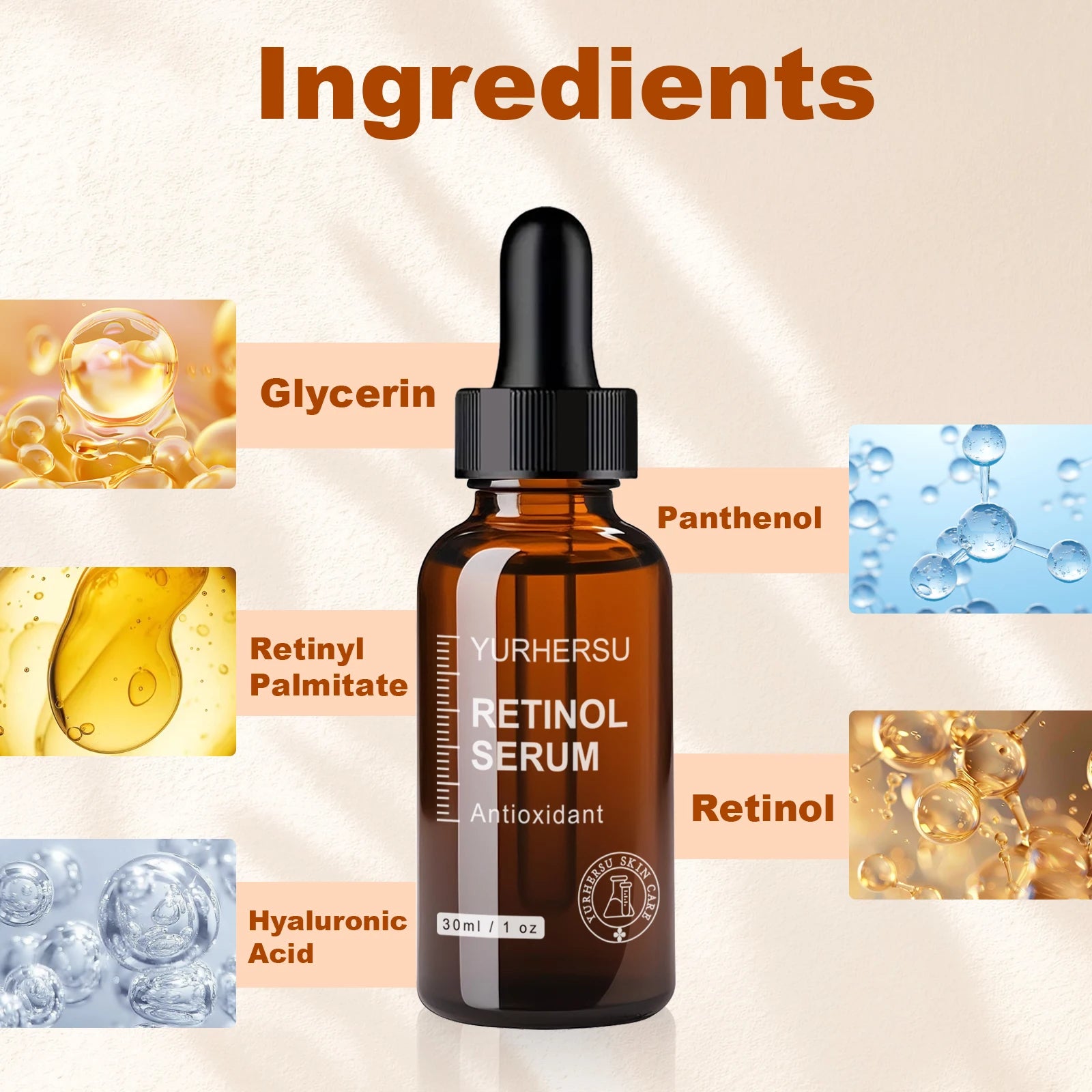 Professional Retinol 3.0 Serum, 30ml, Pure & Potent Formula for Face & Neck,Acne, Stretch Marks