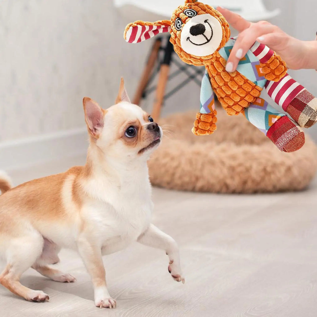 Dog Toys Plush Squeaky Stuffed Animal Puppy Toys Small Dog Toys Stuffed Dog Play Toys Interactive Puppy Toys for Small Medium