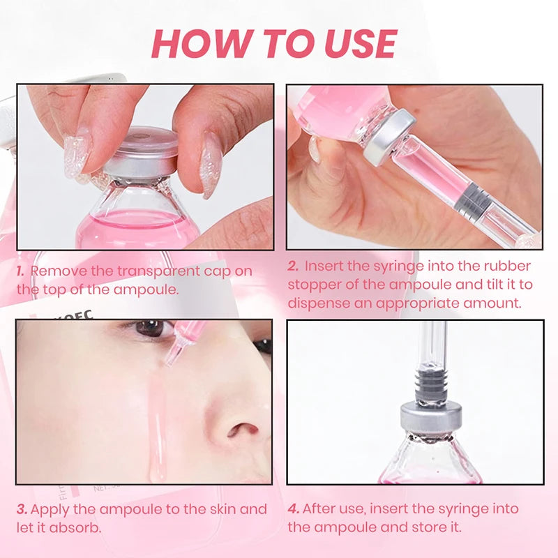 Silk Collagen Peptide Ampoule Essence, PDRN Serum for Face Brightening & Skin Smoothing Calming Repairing Daily Moisturizer 30ml