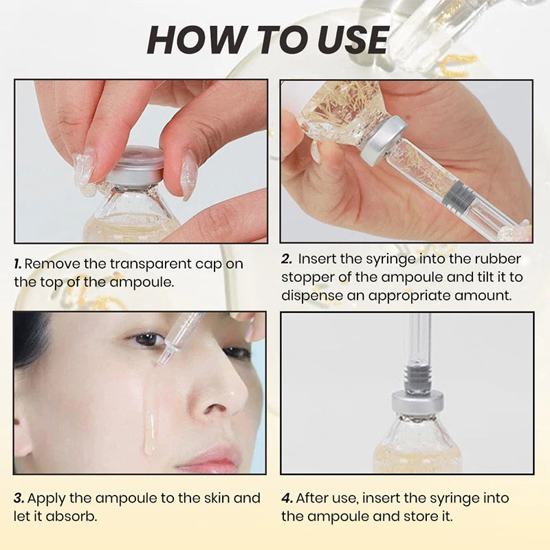 Silk Collagen Peptide Ampoule Essence, PDRN Serum for Face Brightening & Skin Smoothing Calming Repairing Daily Moisturizer 30ml