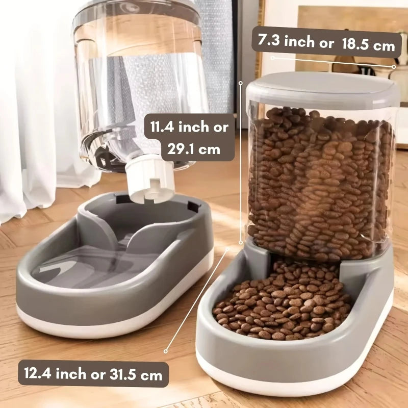 Portable Automatic Pet Feeder & Water Dispenser, Safe Plastic, Large Capacity for Cat/Dog Food, Best - Selling Pet Supply