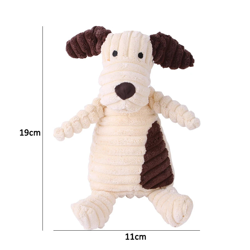 Plush Dog Toys for Puppy Pets Bite Resistant Squeaky Toys Corduroy Dog Companionship Toy Animals Shape Training Accessories for