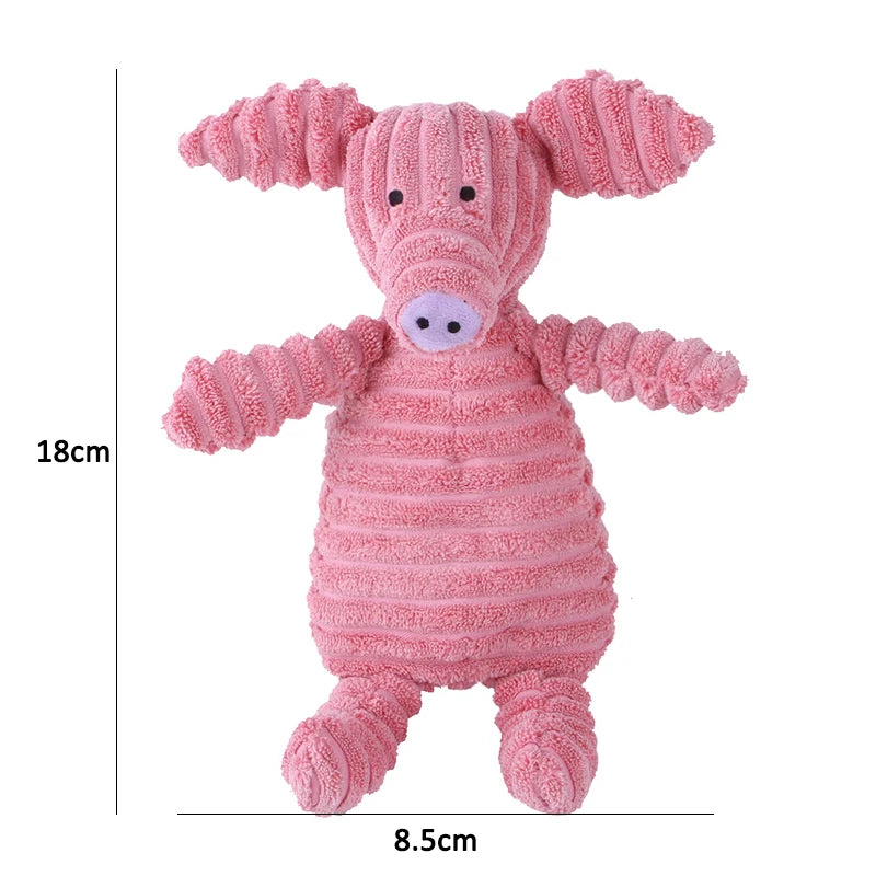 Plush Dog Toys for Puppy Pets Bite Resistant Squeaky Toys Corduroy Dog Companionship Toy Animals Shape Training Accessories for