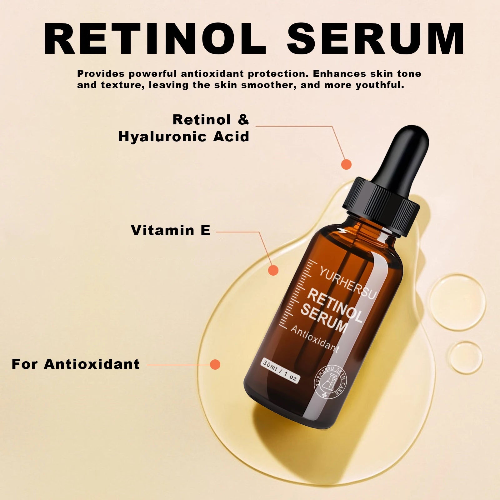 Professional Retinol 3.0 Serum, 30ml, Pure & Potent Formula for Face & Neck,Acne, Stretch Marks
