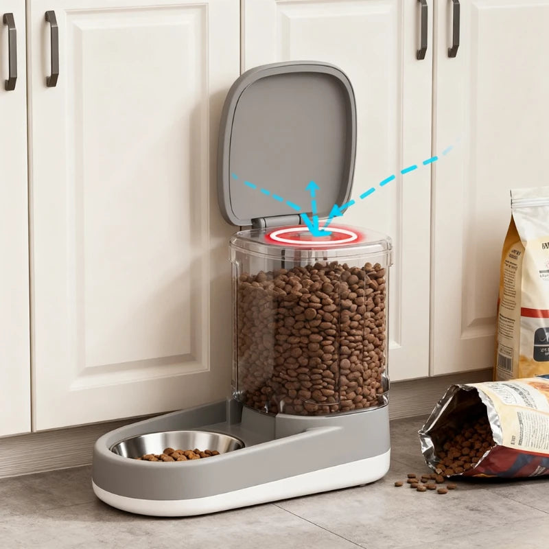 Portable Automatic Pet Feeder & Water Dispenser, Safe Plastic, Large Capacity for Cat/Dog Food, Best - Selling Pet Supply