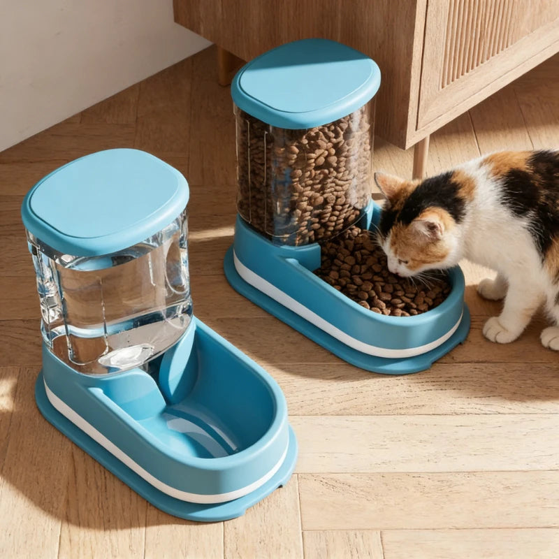 Portable Automatic Pet Feeder & Water Dispenser, Safe Plastic, Large Capacity for Cat/Dog Food, Best - Selling Pet Supply