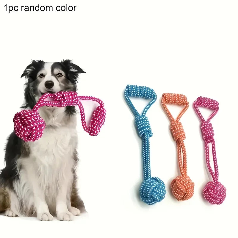 Dog Rope Toys for Chewing and Tugging, Interactive Knot Rope Ball Toys For Dogs Puppies Cats Pet Supplies Random Color
