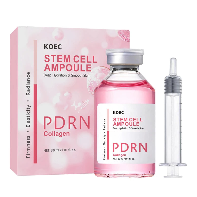 Silk Collagen Peptide Ampoule Essence, PDRN Serum for Face Brightening & Skin Smoothing Calming Repairing Daily Moisturizer 30ml