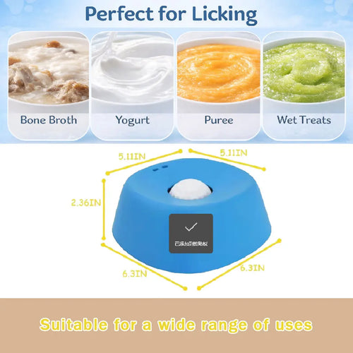 Anti-Choking Slow Feeder Dog Bowl Non-Slip 3/4 Cup - Lick Toy for Liquid Treats Bone Broth Yogurt
