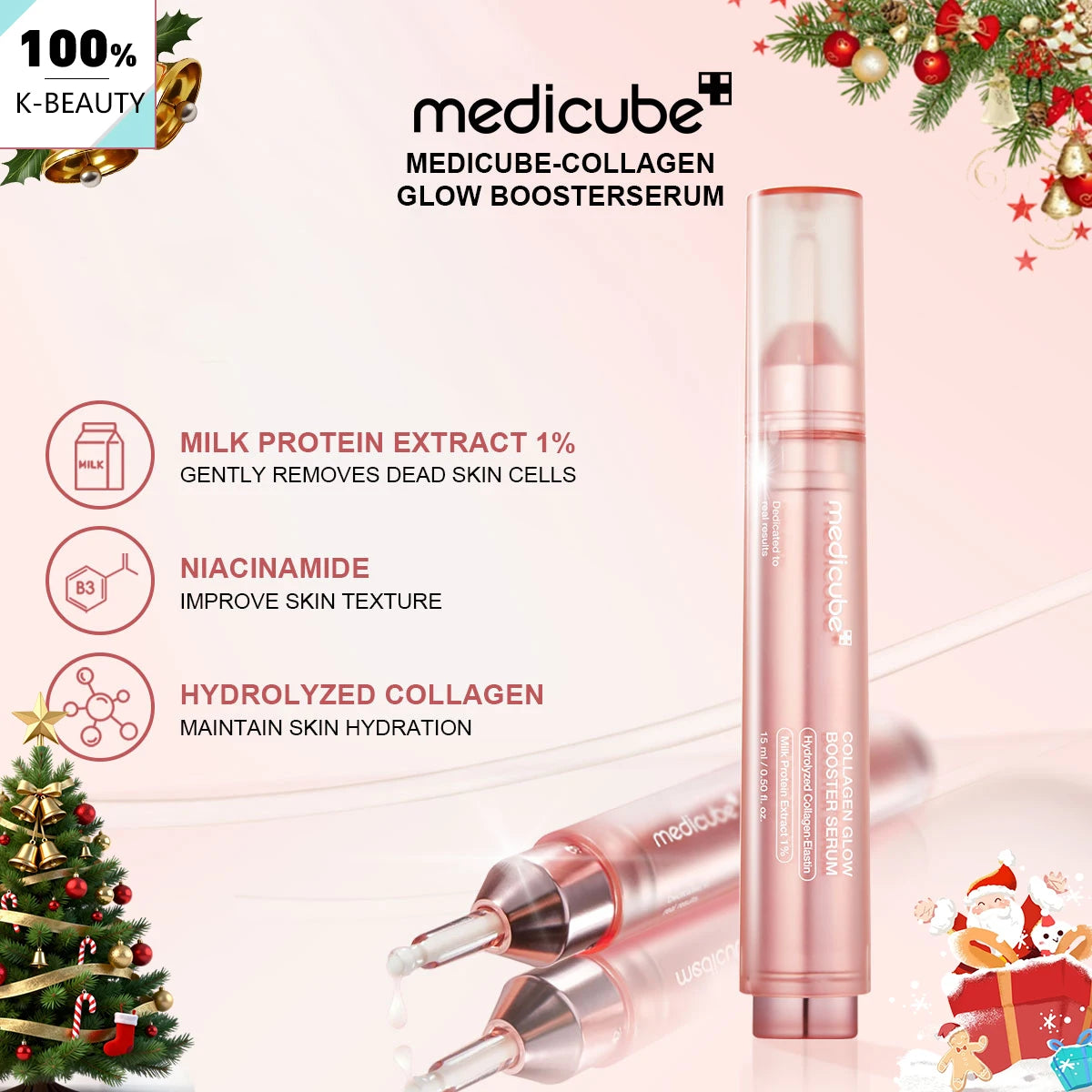 Medicube Collagen Glow Booster Serum 15ml,Silky Cream Texture,Long-Lasting Hydration,Intensive Repair,K-Beauty,Korean Makeup