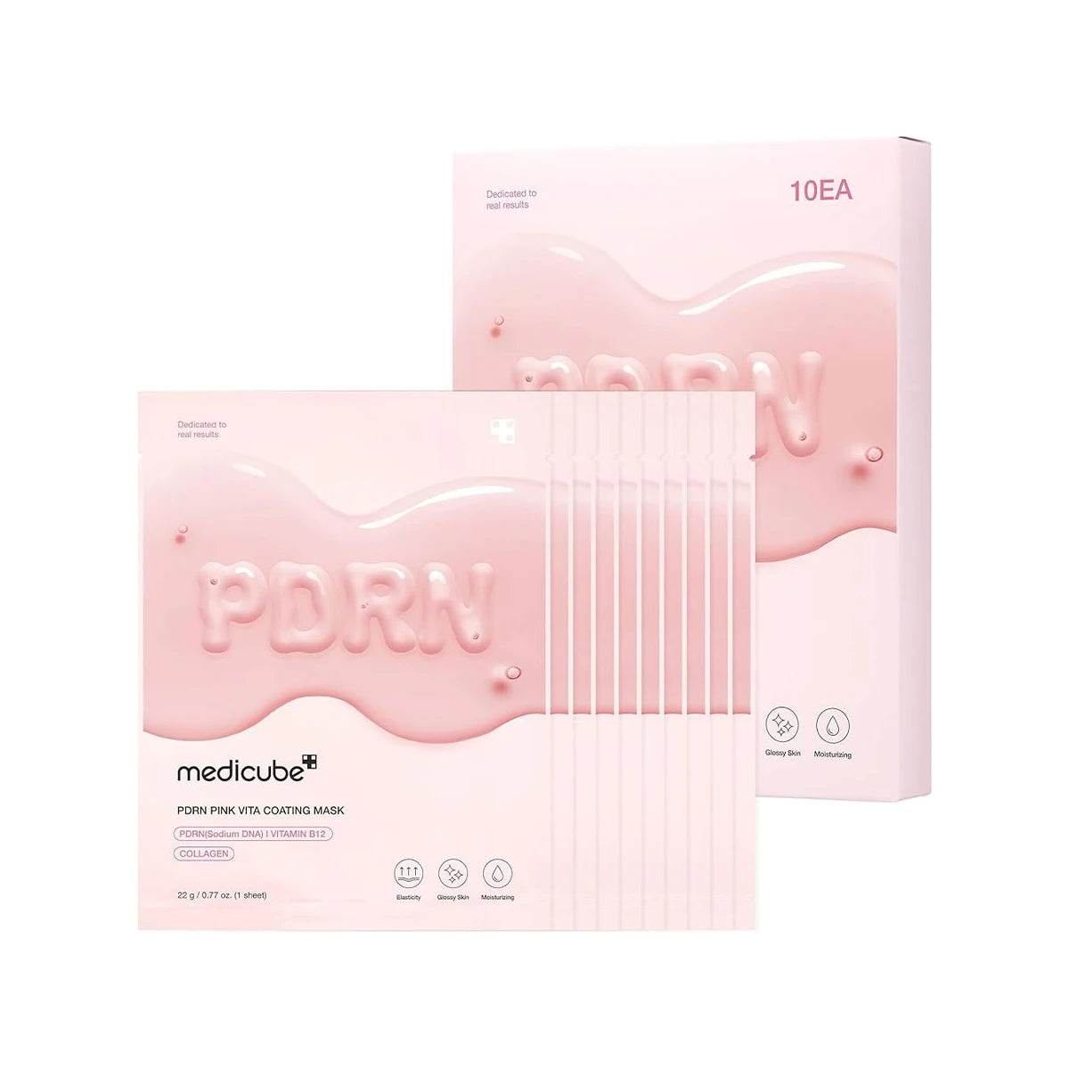 medicube Salmon DNA PDRN Pink Vita Coating Sheet Mask 10ea,Basic Moisture,Hydrogel Sheet Technology,K-Beauty,Korean Makeup