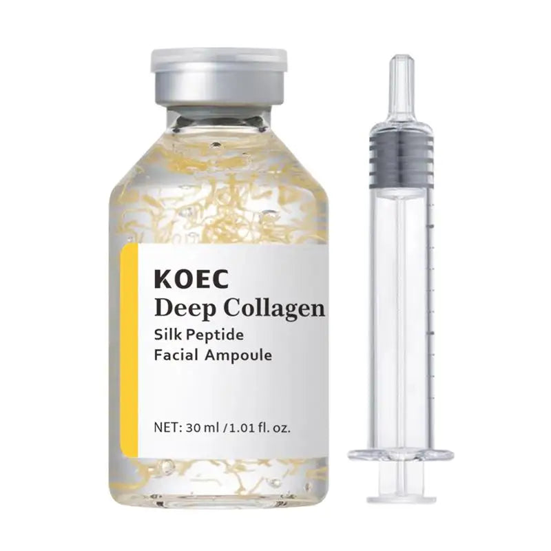 Silk Collagen Peptide Ampoule Essence, PDRN Serum for Face Brightening & Skin Smoothing Calming Repairing Daily Moisturizer 30ml